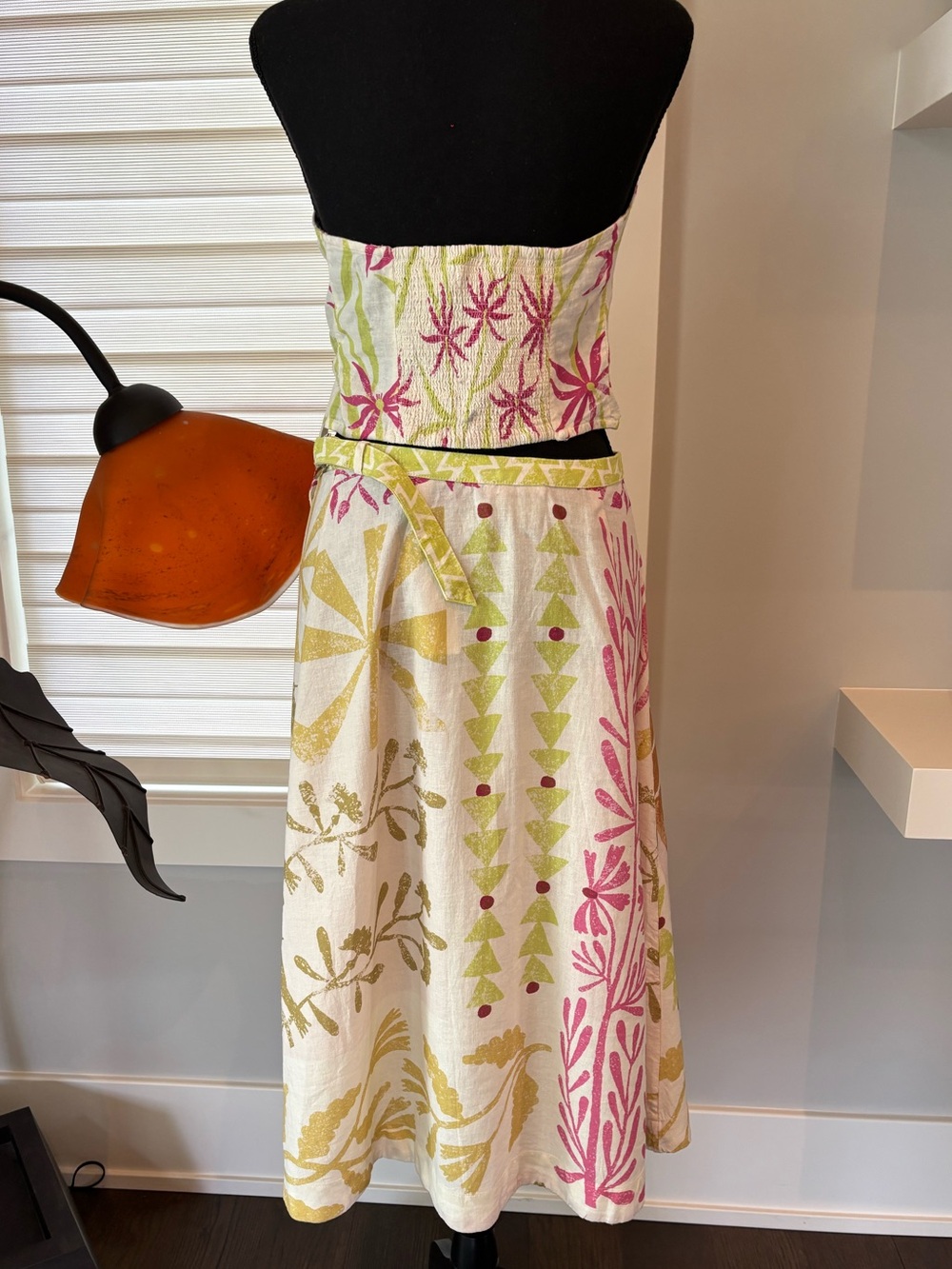 WOOL + NATURE x Celandine by Anthropologie Linen Blend Buckle Wrap Skirt, Sz XXS - Picture 5 of 11